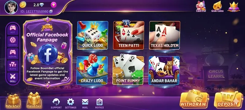 Boom Bet Game Login