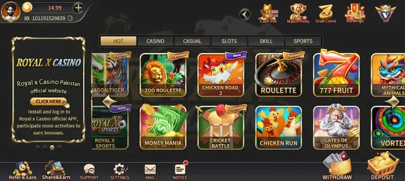 Royal X Casino Download